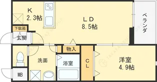 ウェルスクエア西宮北口【1階】の間取り