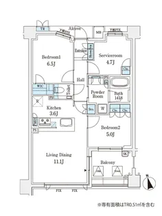 パークシュロス芦屋【3階】の間取り