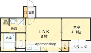 大阪府東大阪市花園西町1丁目【アパート】の間取り