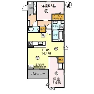 カームテラス甲子園口【3階】の間取り