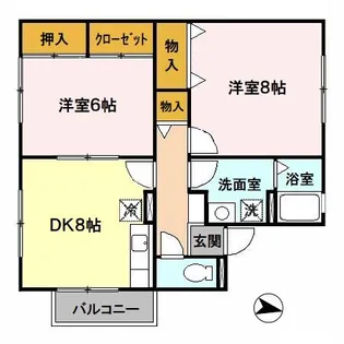 ブランドール【1階】の間取り