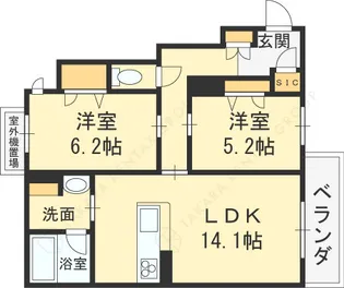 シャーメゾン レーヴ【2階】の間取り