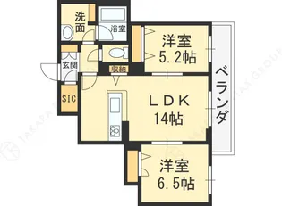 シャーメゾン レーヴ【1階】の間取り