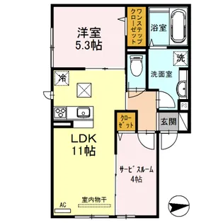 セジュール塚口町IV【101号室】の間取り