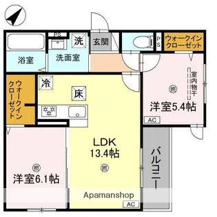 兵庫県西宮市甲子園三保町【マンション】の間取り