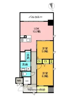 エーレックス西宮【3階】の間取り