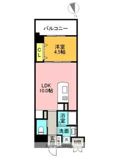 エーレックス西宮【3階】の間取り