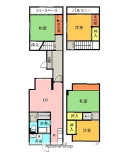 兵庫県西宮市東鳴尾町1丁目【一戸建】の間取り