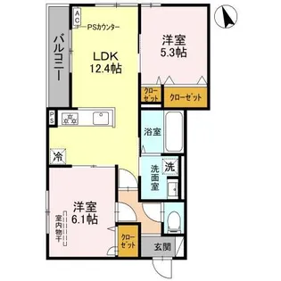 上甲子園廣和レジデンス【3階】の間取り