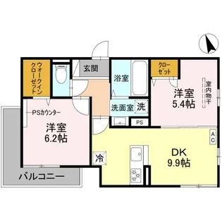 上甲子園廣和レジデンス【2階】の間取り