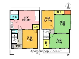 兵庫県西宮市甲子園九番町【一戸建】の間取り