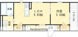 グランディール清華Ⅱ【105号室】の間取り