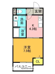 ペルルブランシェ九番町【2階】の間取り