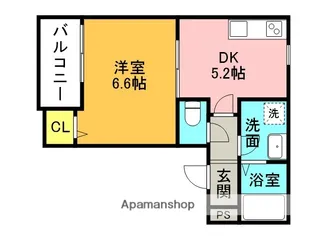 ペルルブランシェ九番町【1階】の間取り