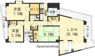東急ドエル・アルス苦楽園桜町B棟【2階】の間取り