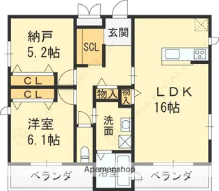 T-TRAD CASA【302号室】の間取り