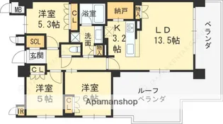 ジオ西宮テラスEAST【8階】の間取り