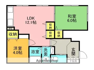 メゾン金澤【1F号室】の間取り