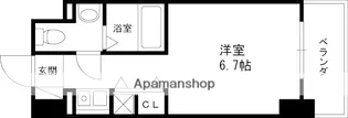 デルファーレ西宮【707号室】の間取り