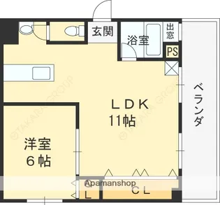 グランドハイツ浜甲子園【2階】の間取り
