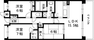 甲子園三番町ハイツ【5階】の間取り