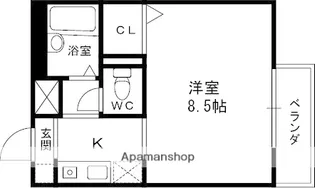 山戸ハイツB棟【102号室】の間取り