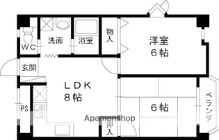 兵庫県西宮市大屋町【マンション】の間取り
