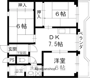 門戸パレス【5階】の間取り