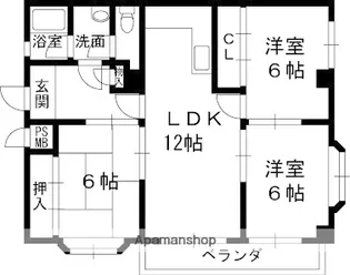 甲東イーストマンション【1階】の間取り