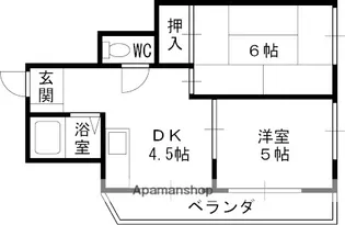 サンパレス21門戸【2階】の間取り