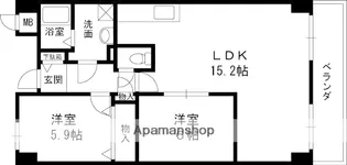 フォンテーヌブロー【2階】の間取り
