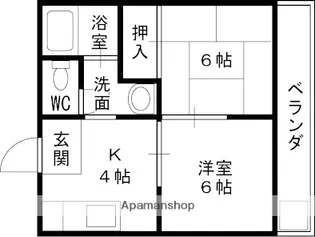 岡本ハイツ【2階】の間取り