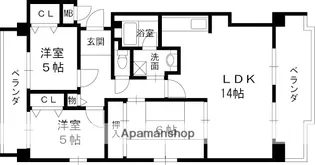 ジュエルコート甲子園口【2階】の間取り