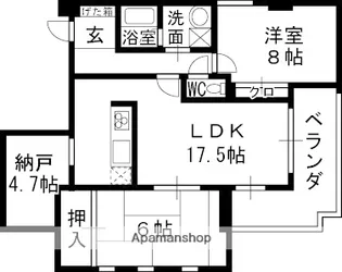 S-RESIDENCE夙川【2階】の間取り