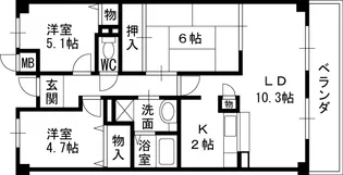 グレース門戸荘【3階】の間取り