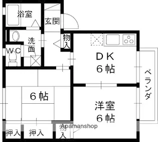 ハイツ大市【1階】の間取り