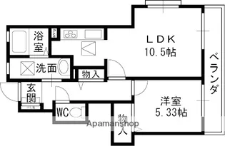 ラ・プリューム【1階】の間取り