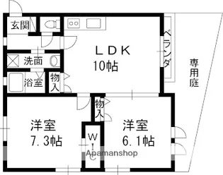 兵庫県西宮市伏原町【マンション】の間取り