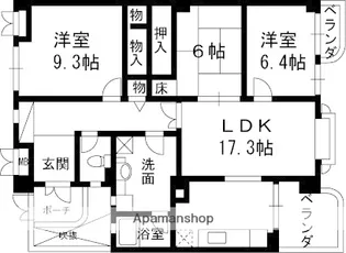 白鷹松下町マンション【2階】の間取り