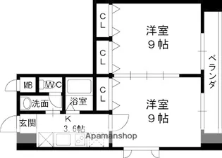 キャッスルプラザ甲子園アネックス【4階】の間取り