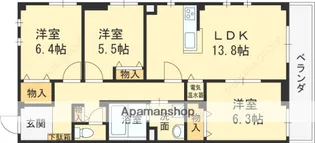 エフティー西宮北口A棟【3階】の間取り