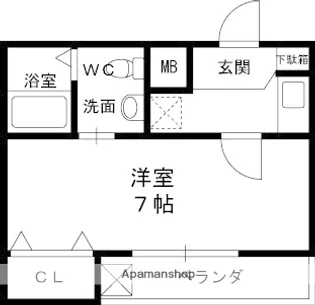 アドバンス俊徳【105号室】の間取り