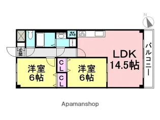 ウィズプレジール若王寺【3階】の間取り