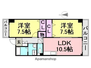 ビーバルユイ【601号室】の間取り