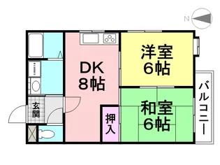 2DKの間取り画像