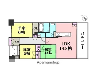 尼崎ザ・レジデンス【512号室】の間取り