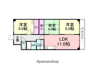 ローヤルシャトー立花【302号室】の間取り