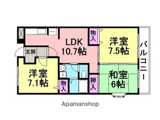 リヴィエール園田【3階】の間取り