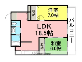 ラヴィリッシュ武庫之荘【402号室】の間取り