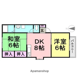 パークヴィラ南塚口B棟【101号室】の間取り